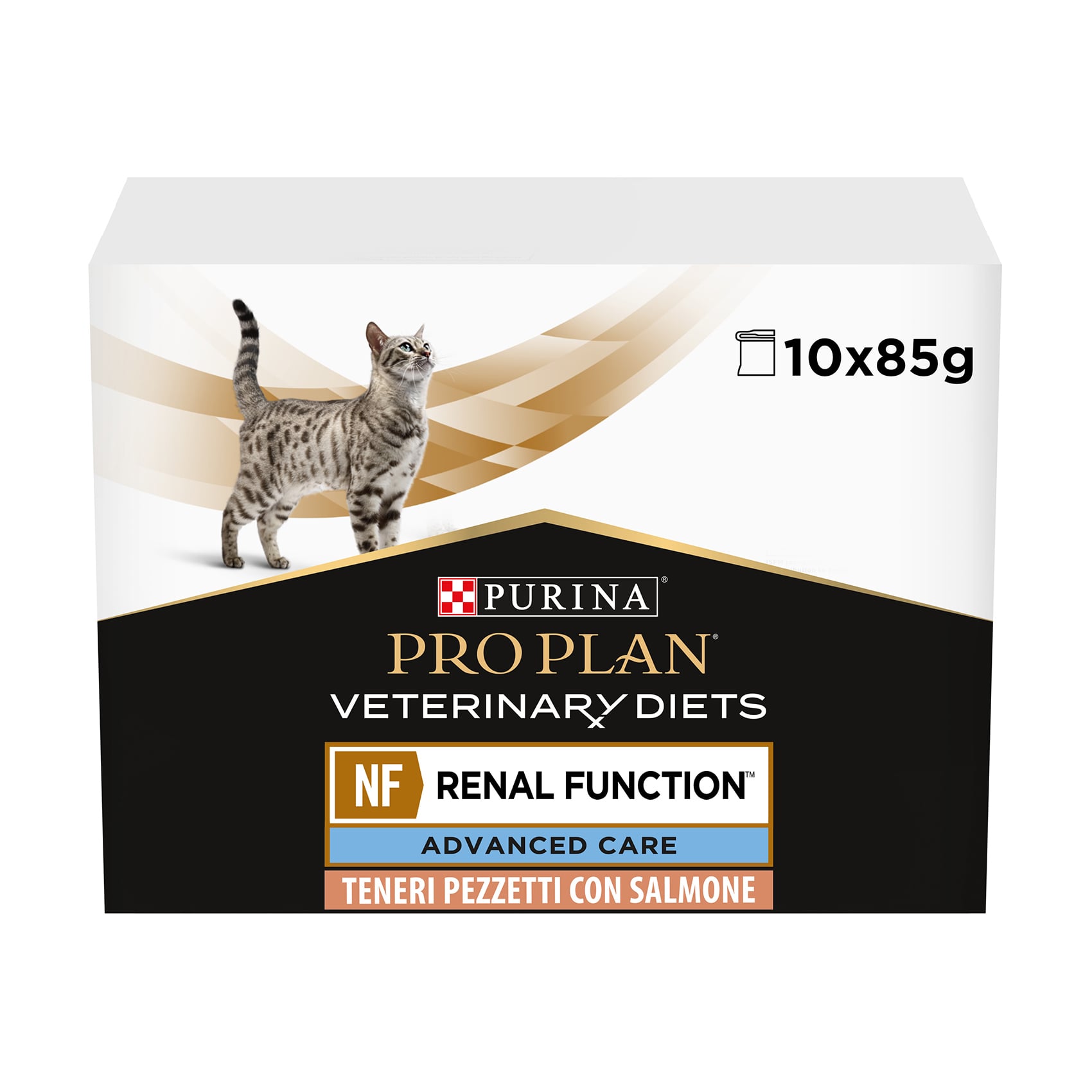 Вологий корм для дорослих котів Pro Plan Veterinary Diets NF Renal Function Advanced Care для підтримання функції нирок, з лососем, 10*85 г