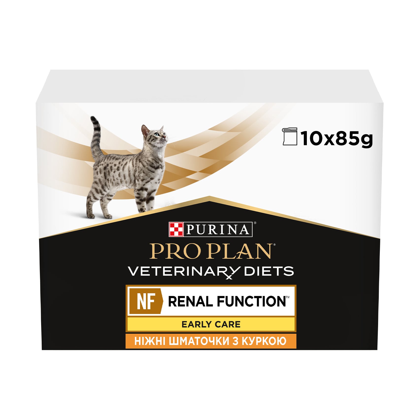 Вологий корм для дорослих котів Pro Plan Veterinary Diets NF Renal Function Early Care для підтримання функції нирок, з куркою, 10*85 г
