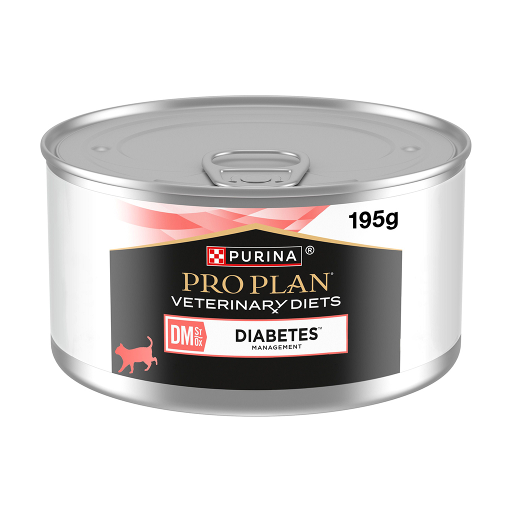 Вологий корм для дорослих котів Pro Plan Veterinary Diets DM ST/OX Diabetes Managment для регулювання надходження глюкози, мус, 195 г